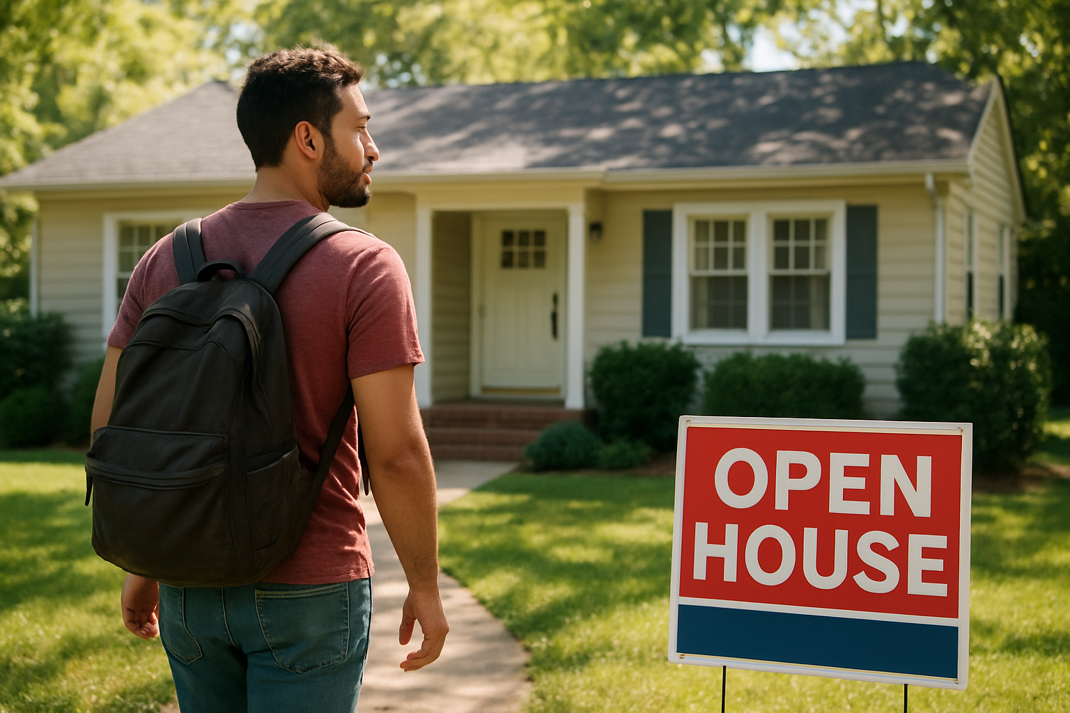 Family looking at homes